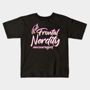 Full Frontal Nerdity purple Kids T-Shirt